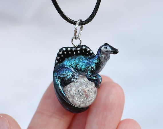 Galaxy Spinosaurus Necklace with Custom Color Gem