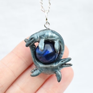 Mosasaurus Necklace with Custom Color Gem