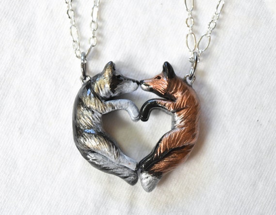 Fox and wolf necklace sale