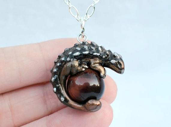 Ankylosaurus Necklace with Custom Color Gem