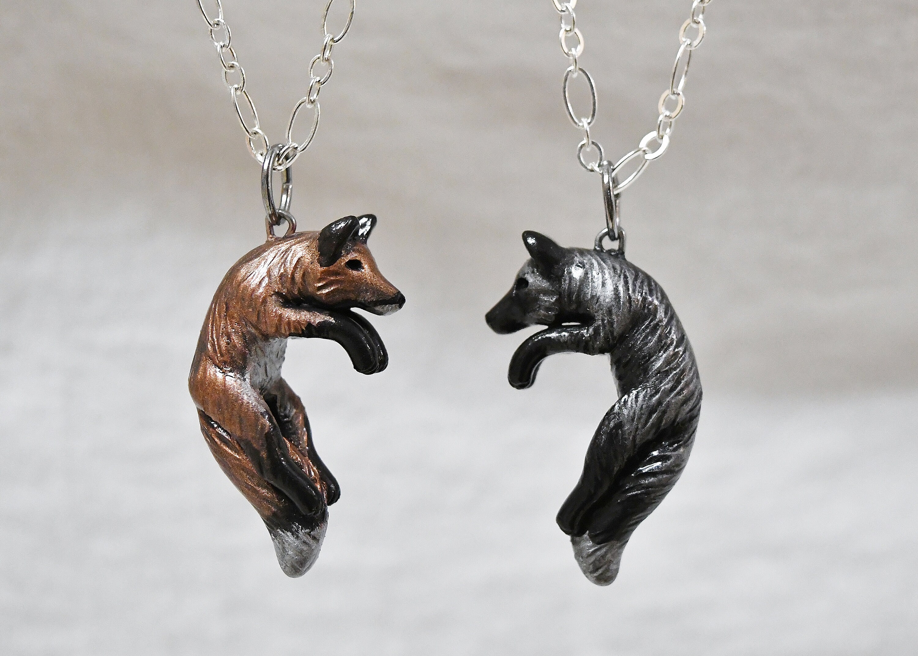 Wolf and hotsell fox love necklace