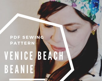 Venice Beach Beanie PDF Sewing Pattern- sizes preemie- large adult