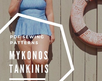 Mykonos Tankini Collection PDF Sewing Patterns- sizes xxs-xxxl