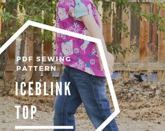 Iceblink Girls Top- Sewing PDF Pattern- sizes 12 months to 11/12 years