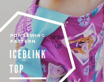 Iceblink Girls Top- PDF Sewing Pattern- sizes 12 months to 11/12 years