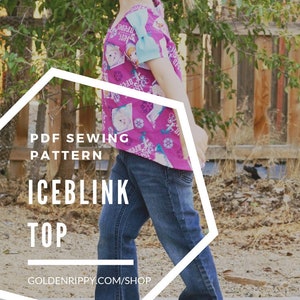 Iceblink Girls Top- Sewing PDF Pattern- sizes 12 months to 11/12 years