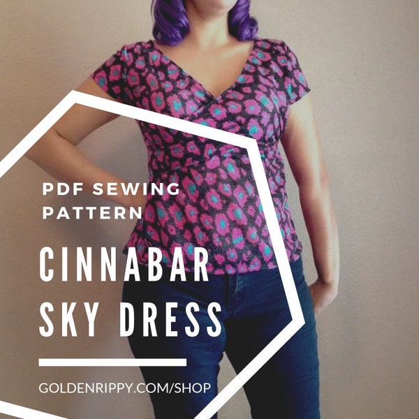 Cinnabar Sky Dress and Top PDF Sewing Pattern- sizes xxs-xxxl