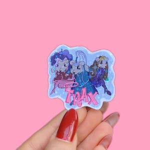 Sticker Trax – 3 souris façon Trix et Bratz | Illustration originale pop Y2K Autocollant brillant pour journal, carnet, déco