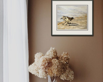 Fine Art Print of my Original Oil Painting of Sanderlings on the Beach, Home Decor, Beach Art