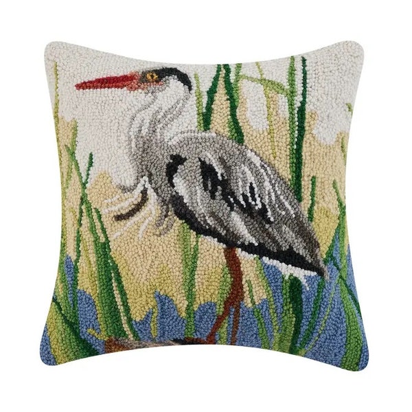 Great Blue Heron Throw Pillow | 16x16 Accent Pillow