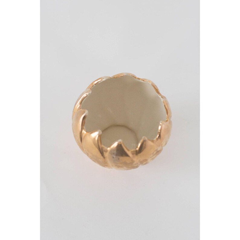 Vintage Weeping Gold Lotus Ceramic Planter