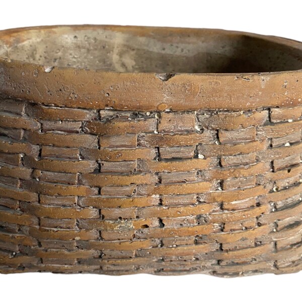 Outdoor Basket Concrete Planters Etsy