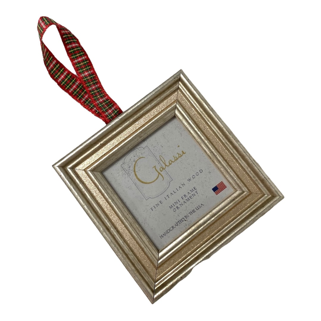 Silver Wooden Picture Frame Christmas Tree Ornament Photo Frame