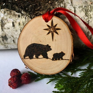 Personalized Wood Burned Baby Ornament Made From  Birch