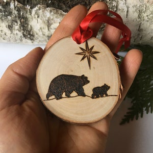 Personalized Wood Burned Baby Ornament Made From Birch image 5