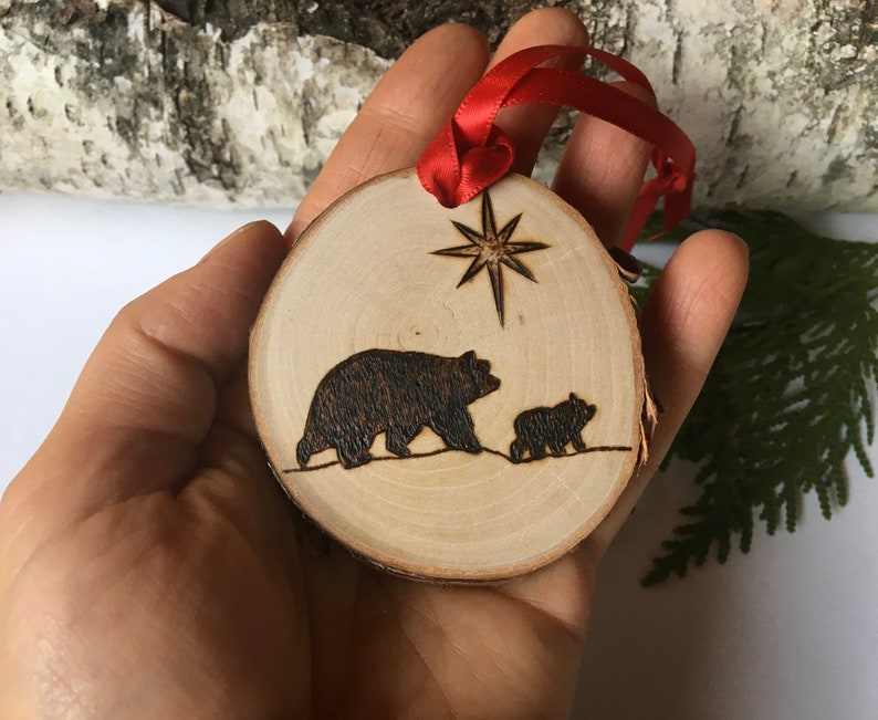 Personalized Wood Burned Baby Ornament Made From Birch image 5