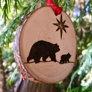 Personalized Wood Burned Baby Ornament Made From Birch image 6