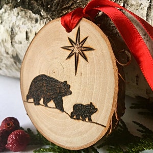 Personalized Wood Burned Baby Ornament Made From Birch image 3
