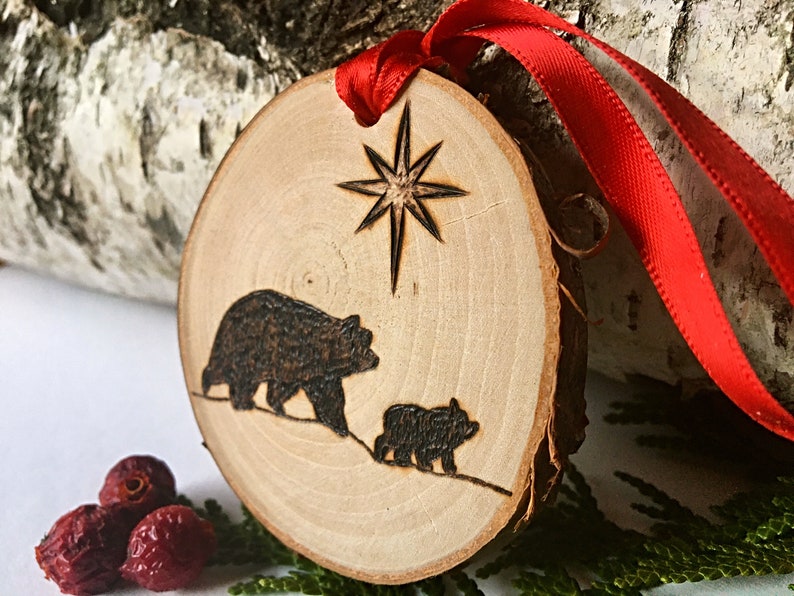 Personalized Wood Burned Baby Ornament Made From Birch image 3