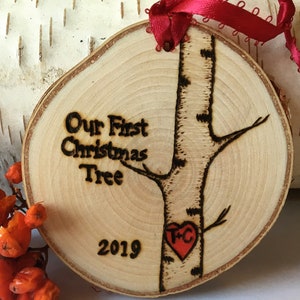 Personalized Couples First Christmas Tree Ornament