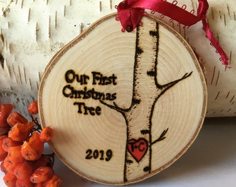 Personalized Couples First Christmas Tree Ornament