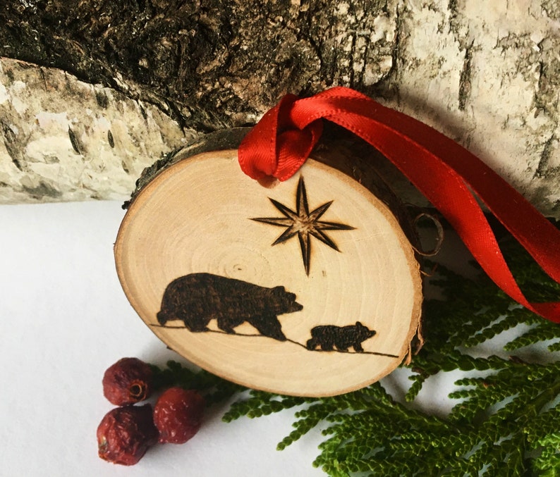 Personalized Wood Burned Baby Ornament Made From Birch image 4