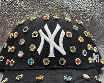 Casquette noire bling-bling NY yankees