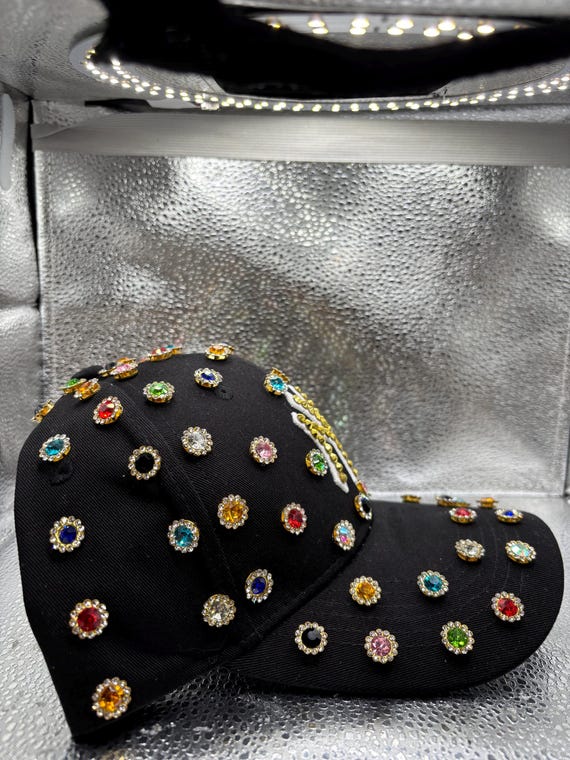 Blinged Out Black NY Yankees Hat - Etsy display picture 3