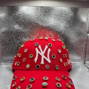 Blinged Out Red NY Yankees Hat - Etsy display picture 2