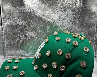 New Bling NY Yankees Swarovski Hat (Green) Ny Yankees Bling Cap - Etsy main image 4