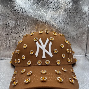 Blinged out Brown NY yankees hat