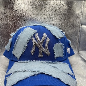 Blue NY yankees jean patched hat