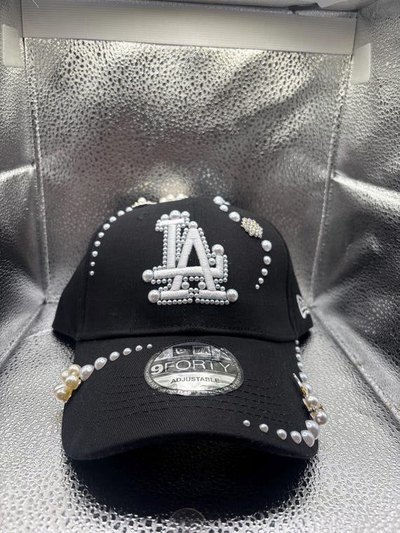 Pearl Flower Black LA Dodgers Hat - Etsy display picture 1