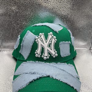 Green NY yankees jean patched hat