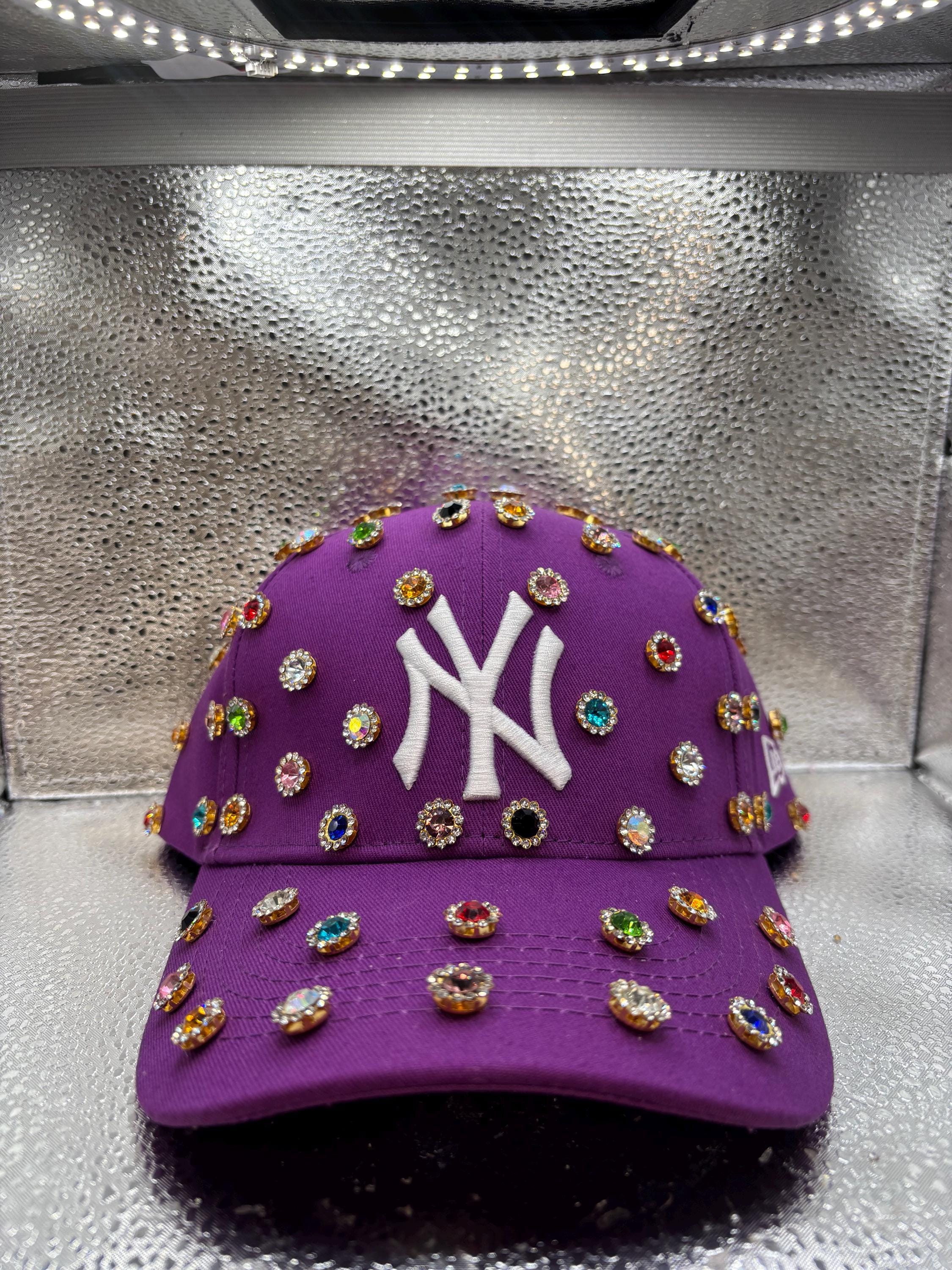Blinged Out Purple NY Yankees Hat - Etsy display picture 2