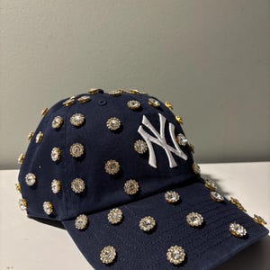 Blinged out Navy blue  NY yankees hat