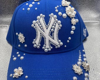 Chapeau NY yankees bleu perlé