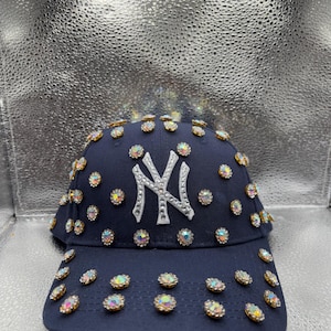Blinged out  Navy blue  NY yankees hat