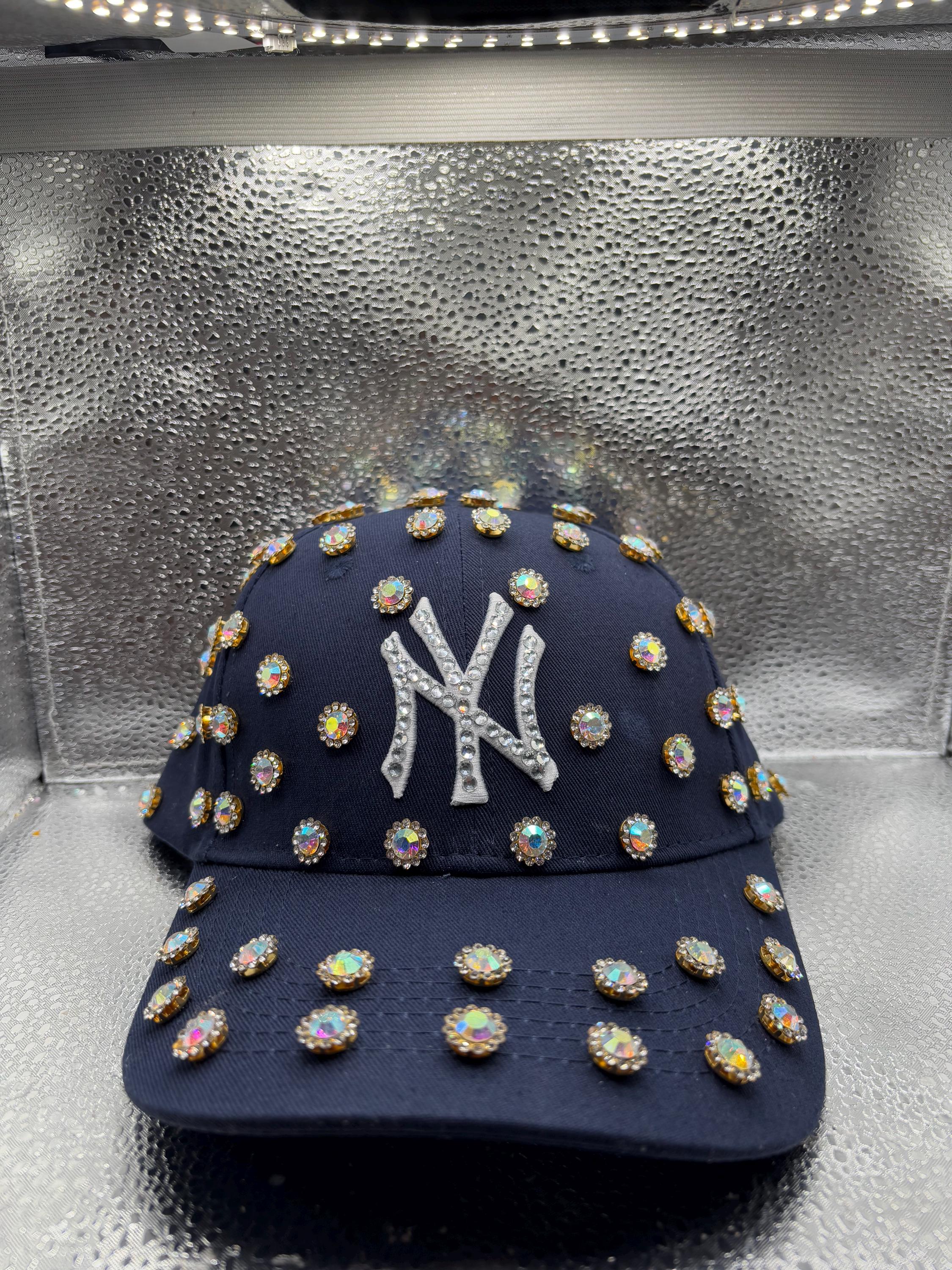Blinged Out Navy Blue NY Yankees Hat - Etsy display picture 1