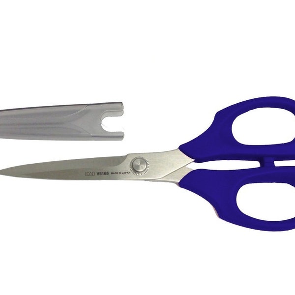 KAI V5165B 6 1/2-Inch Sewing Scissors True Blue Travel Retreat Small Shears Smooth Cut Sharp Comfort Handle Grip Professional Quiting Sewing