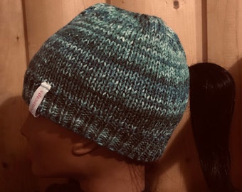 Groenbonte Ponycap