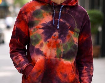 Bluza polarowa Urban Tide Hand Dye, z kapturem, bawełniana, kieszenie, rozmiar XL