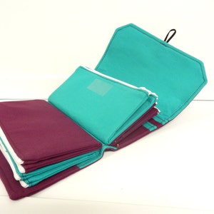 Cash Envelope Wallet / Dave Ramsey System / ZIPPERED Envelopes Turquoise and Plum image 4