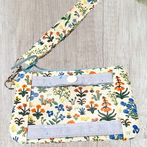 Pochette zippée pour carte d'identité, porte-monnaie, porte-carte d'identité étudiant Pochette mince minimaliste pour femme Porte-cartes pour femme Rifle Paper Co