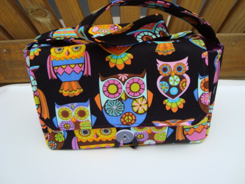 Large 4 Inch Size Coupon Organizer Budget Organizer Holder Box Attaches to Your Shopping Cart Sugar Skull Peace Retro Owls image 3