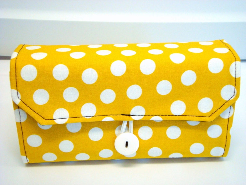 Cash Envelope Wallet Dave Ramsey System ZIPPER Envelopes Mustard Dots image 3