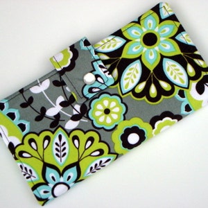 Cartera plegable para mujer, Cartera de mano plegable, Porta chequeras, Monedero, Tarjetero, Monedero, Floral lima