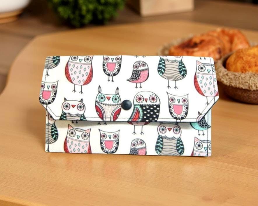 Owl Fabric Budget Envelope Organizer: Coupon & Receipt Holder
