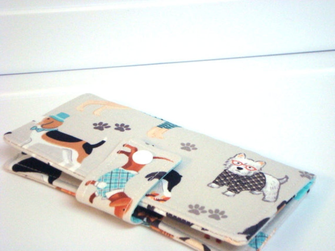 Fabric Checkbook Cover Checkbook Holder Cash Holder Dogs Etsy