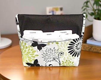 Fabric Coupon Organizer /Budget Organizer Holder - Attaches to Your Shopping Cart - Butterfly Floral
